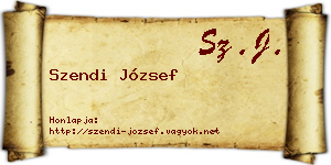 Szendi József névjegykártya